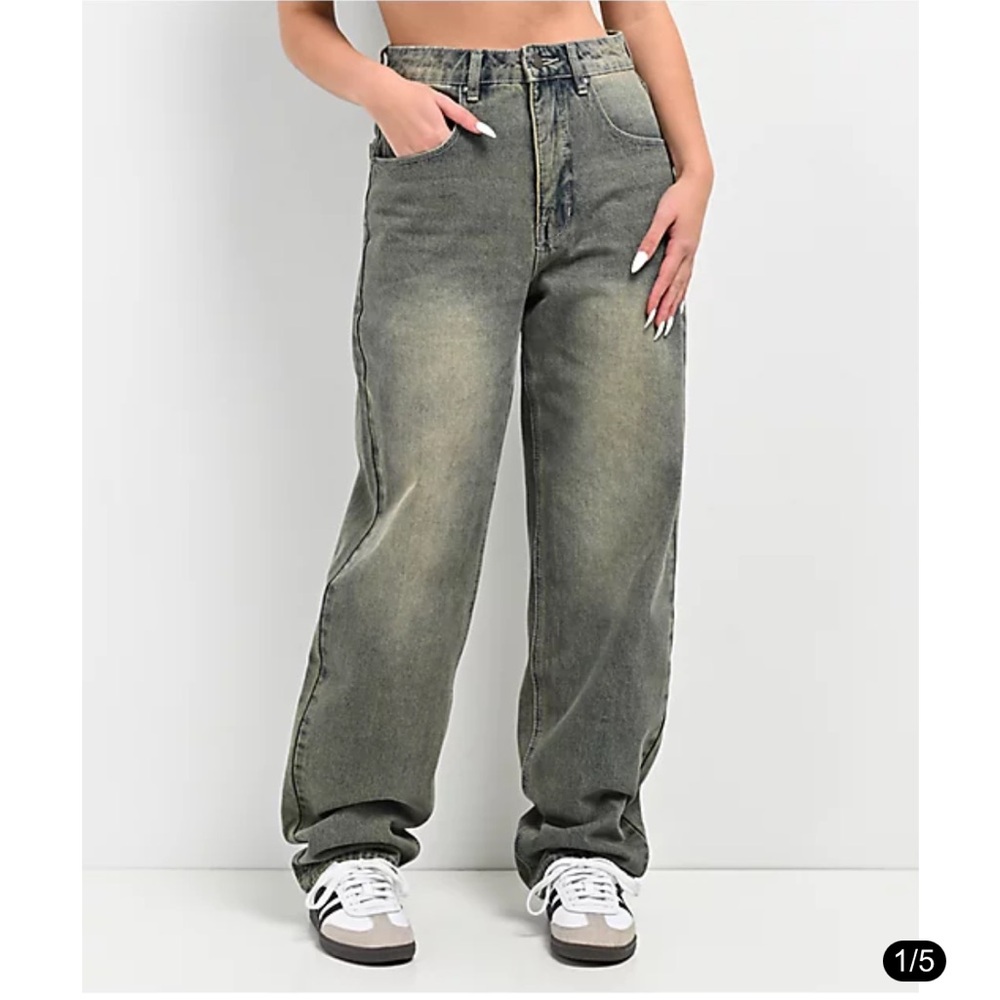 Empyre Zumiez Tori Overdyed Petrol Wash Skate Jeans size 6